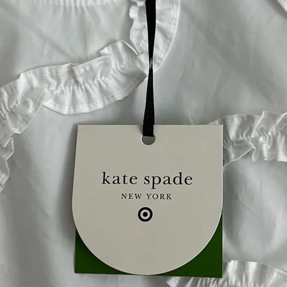 kate spade new york Raised Ribbon Shirt in White Women’s Size XL - Picture 9 of 10